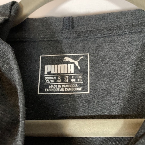 Puma Grey Logo Hooded Sweater Top - Picture 6 of 7